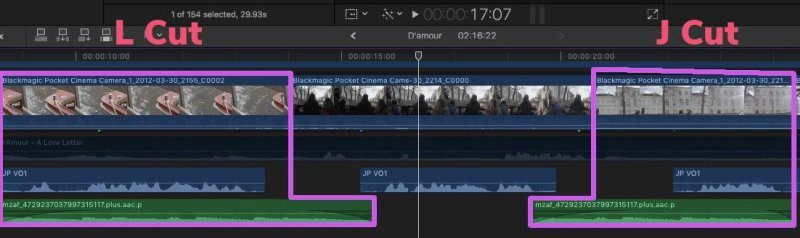 J and L cut video transitions